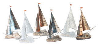 3D metalen muurdecoratie zeilbootjes