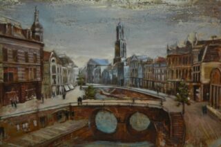 3D schilderij metaal Oude gracht Utrecht 80x120cm | Eliassen.nl