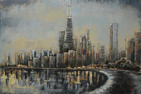 3D schilderij metaal Skyline New York 80x120cm | Eliassen.nl