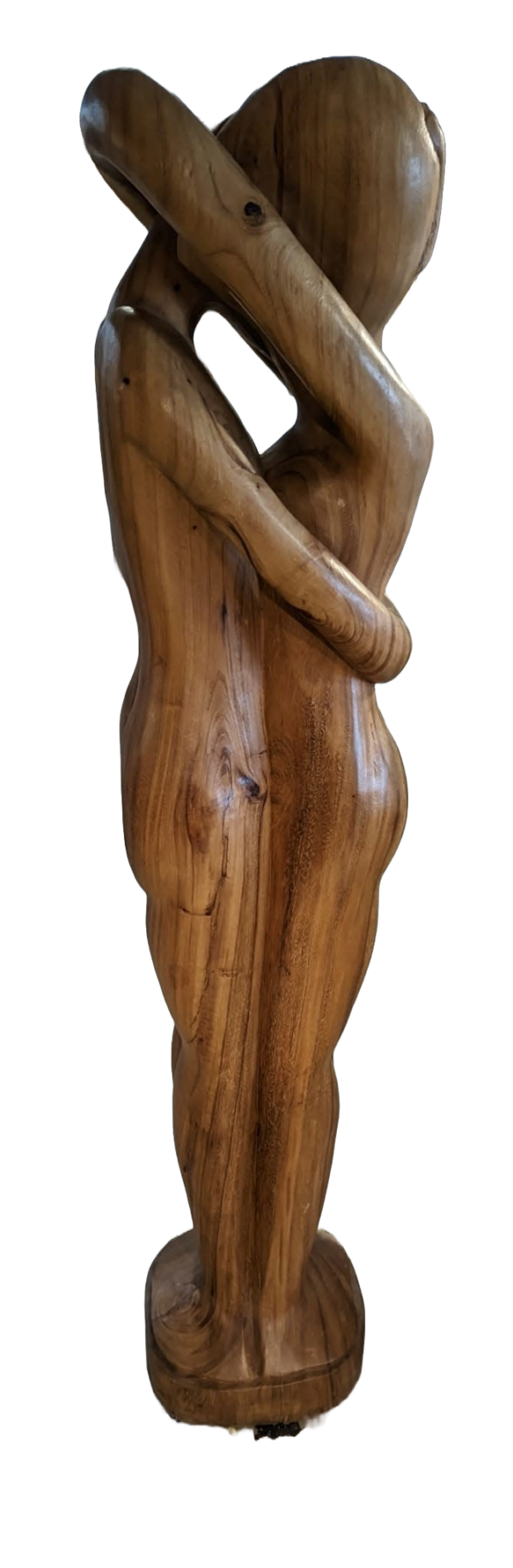 Beeld hout abstract liefdeskoppel man en vrouw 150cm eliassen.nl