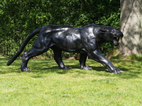 bronzen sluipende panther - eliassen.nl