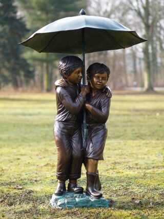 Eliassen Beeld brons kinderen onder paraplu groot