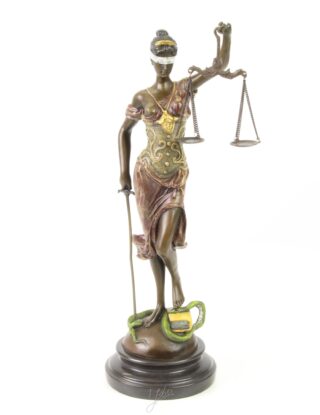 Eliassen Beeld brons Vrouwe Justitia veelkleurig 40cm