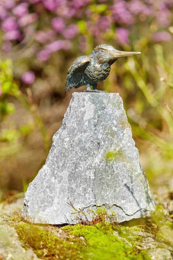 Eliassen Bronzen ijsvogel op granieten punt groot