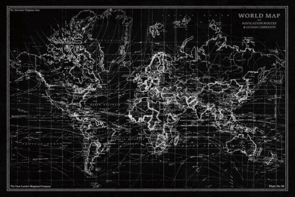 Eliassen Glasschilderij 120x180 cm. World map