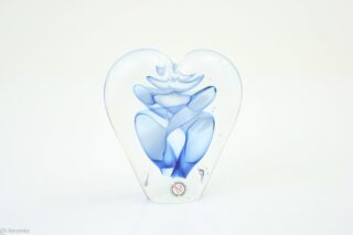 Eliassen Kristalglas object Hart wit/blauw 12cm