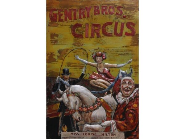 Eliassen Schilderij 3d metaal Circus affiche 80x120cm