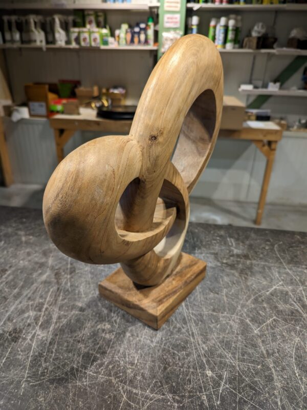 Houten beeld suarhout abstracte knoop 42cm eliassen.nl 3