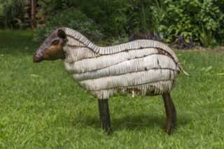 METAL WHITE LARGE SHEEP (2)