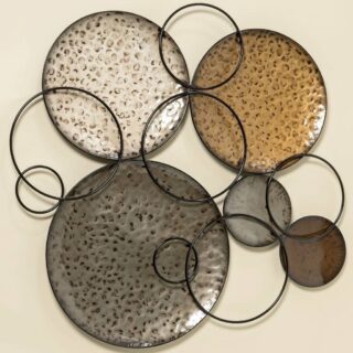 Ronde metalen wanddecoratie 3D Fiore