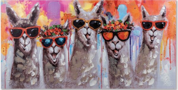 Schilderij canvas Alpaca's met zonnebrillen Eliassen.nl  679307-1