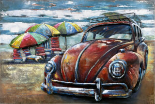 3d schilderij VW Kever op strand Eliassen.nl T2333