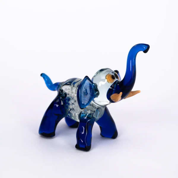 Glas miniatuur Eliassen.nl   Olifant blauw 352-2