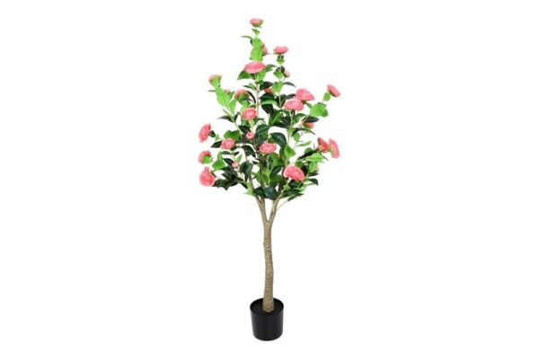 Kunstplant bloeiende Camellia roze 150cm - Eliassen.nl