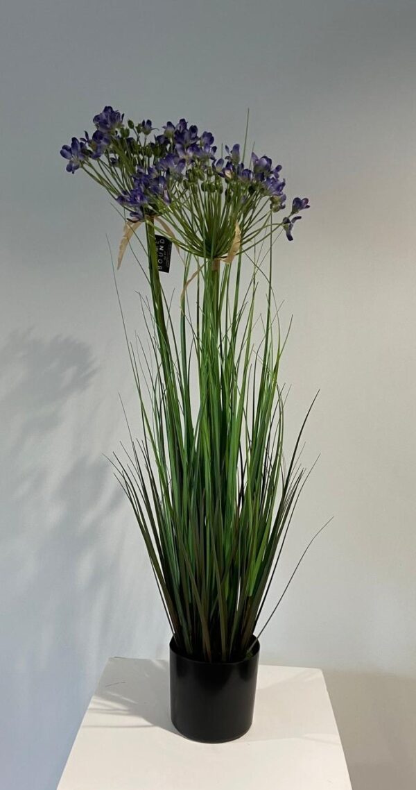 Kunstplant gras Alium blauw 80cm eliassen.nl 2