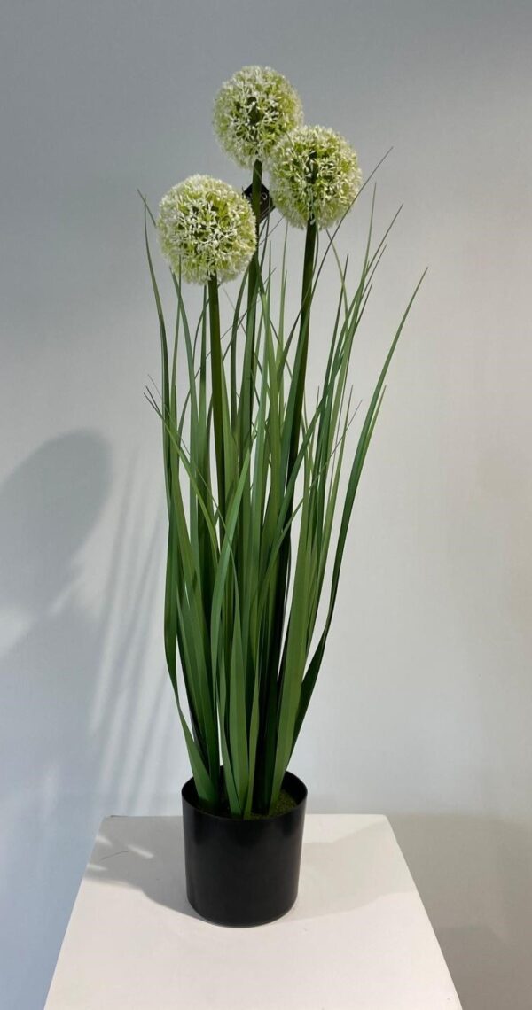 Kunstplant Gras Allium 3 witte bollen 80cm eliassen.nl 2