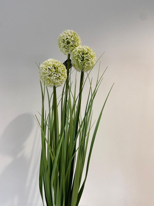 Kunstplant Gras Allium 3 witte bollen 80cm eliassen.nl 1