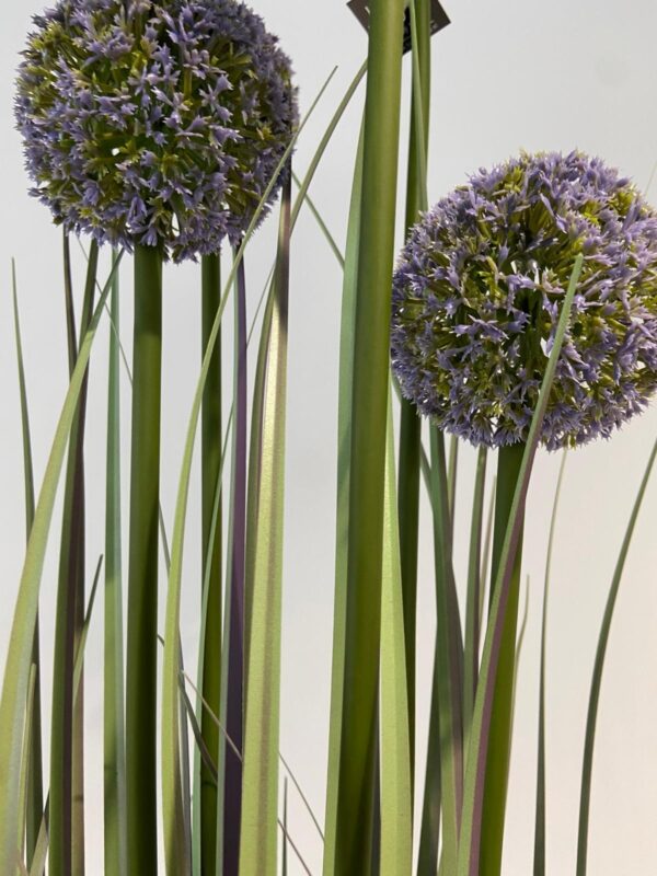 Kunstplant Gras Allium 5 blauwe bollen 110cm eliassen.nl 2