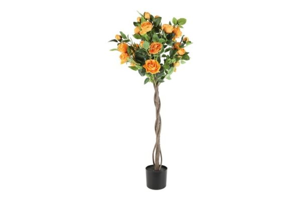 Kuntplant Roos in bloei oranje 120cm - Eliassen.nl