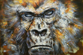 schilderij metaal gorilla - Eliassen.nl