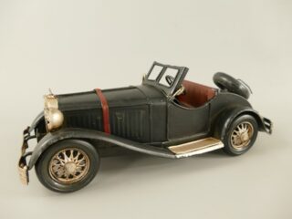 Miniatuur model oude personenauto oldtimer antraciet 25cm