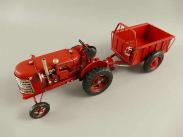 Miniatuur model rode tractor met aanhanger 32cm 331073 eliassen.nl 8