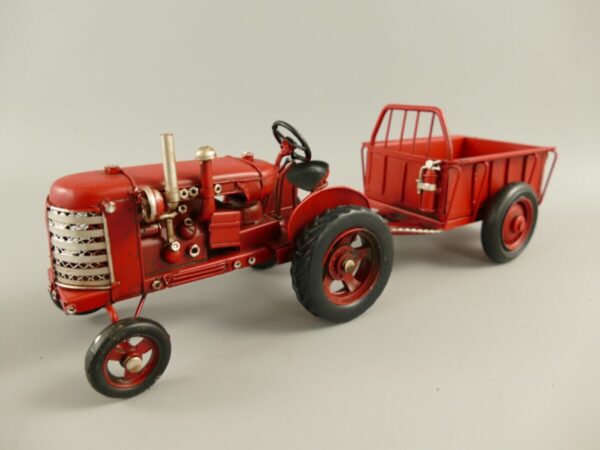 Miniatuur model rode tractor met aanhanger 32cm 331073 eliassen.nl 8