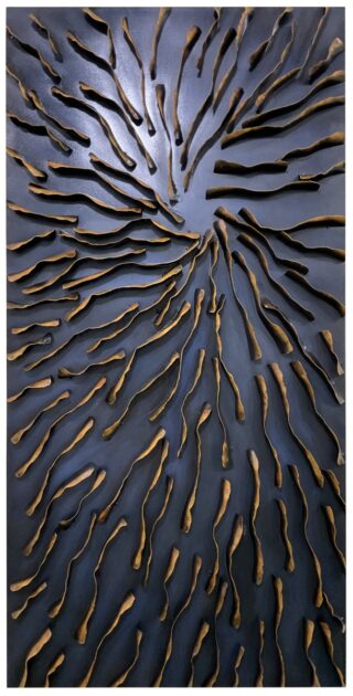 MD002349 Metalen 3d schilderij abstract vonken 60x120cm eliassen.nl